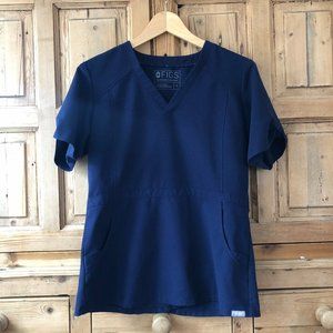 Figs Small Navy Blue Scrubs Top